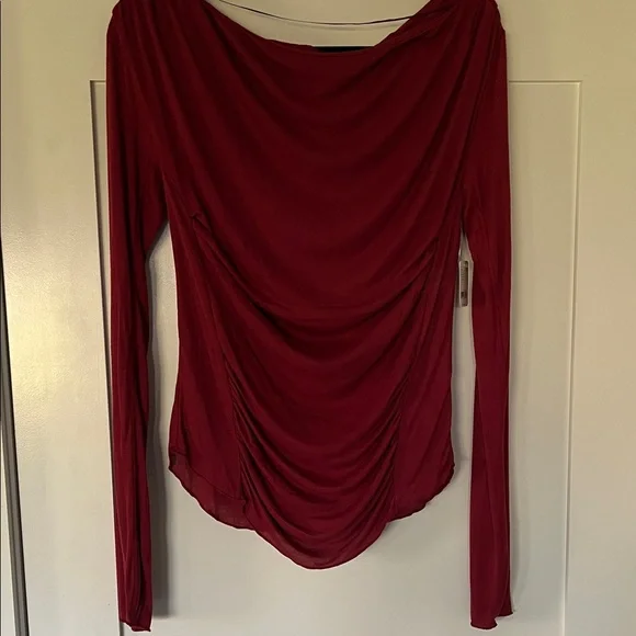 Free People shirred Long Sleeve Top M-L - Picture 2 of 4